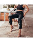 HOUZHOU spodnie Harem spodnie kobiety pełna długość luźne Jogger Mujer sportowe elastyczny pas czarny na co dzień walki z Street