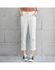 Nowych kobiet dorywczo Harajuku wiosna jesień duży rozmiar długie spodnie stałe elastyczny pas bawełniana pościel spodnie długoś