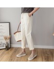 Bawełniana pościel kostki długość spodnie kobiety wiosna lato spodnie typu casual spodnie ołówkowe w stylu casual paski damskie 