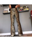 Hugcitar wysoka talia leopard print flare legginsy 2018 jesień zima kobiety moda sexy bodycon spodnie klub spodnie