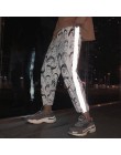 HOUZHOU odblaskowe Harem gotyckie spodnie kobiety Hip Hop Streetwear kostki długość spodnie Plus rozmiar połowie luźne ołówek Pa