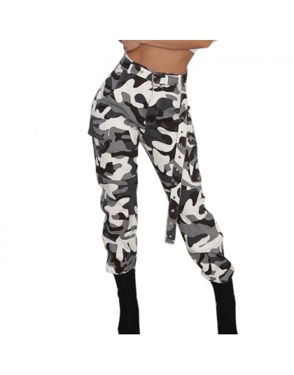 Damskie spodnie Camo w stylu cargo spodnie na co dzień spodnie wojskowe armii kamuflażu spodnie luźne Jogger spodnie kobiet 2019