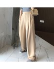 TWOTWINSTYLE do spodni dla kobiet wysokiej talii na co dzień luźne szerokie spodnie nogi kobiet 2019 jesień koreański mody elega