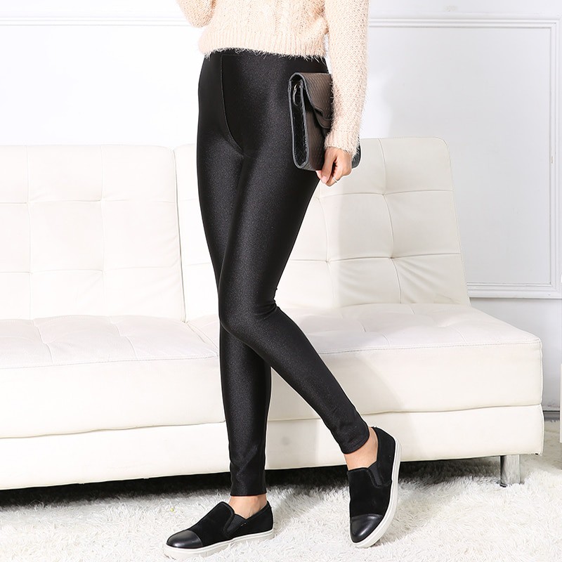 Push up legginsy kobiety czarny Sexy legginsy błyszczące Legging jesień  wiosna legginsy elastyczne miękkie duży rozmiar elastan - Sklep internetowy  