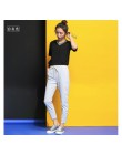 2019 elegancki rekreacyjne bawełniane lniane długie spodnie damskie elastyczne kieszenie w pasie luźne spodnie Plus rozmiar 2XL 