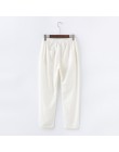 Cukierkowe kolory spodnie na lato kobiety Lace Up Pantalon Femme bawełniana pościel spodnie dresowe Casual Harem spodnie damskie