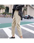 Beżowy wysokiej talii na co dzień spodnie damskie luźne wiosna jesień 2019 nowych kobiet koreański slim Harem spodnie Plus rozmi