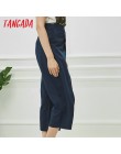 Tangada kobiety elegancki granatowy spodnie 2019 panie na co dzień spodnie harem bawełna fajne koreański mody spodnie mujer XD44