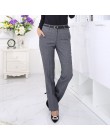 Lenshin Plus rozmiar formalne regulowane spodnie dla kobiet pani urząd pracy nosić proste w stylu pętli pasa spodnie Business De