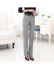 Lenshin Plus rozmiar formalne regulowane spodnie dla kobiet pani urząd pracy nosić proste w stylu pętli pasa spodnie Business De