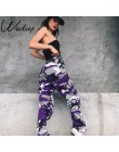 Weekeep kobiety wysokiej talii spodnie kamuflażu mody Pantalon Femme spodnie do kostki spodnie bawełniane Streetwear spodnie kam