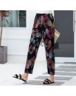 22 kolory 2019 kobiety lato na co dzień ołówek spodnie XL-5XL Plus rozmiar wysokiej talii spodnie wydrukowano elastyczny pas kob