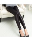 S-3XL nowy jesień 2019 moda Faux Leather Sexy cienkie czarne legginsy Calzas Mujer leginsy legginsy rozciągliwe Plus rozmiar 4XL