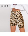 SHEIN Multicolor na co dzień w stylu Highstreet Leopard Print Skinny krótki Legging lato nowoczesne Lady Athleisure kobiety Crop