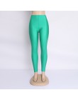 Kobiet jednolity kolor spodnie legginsy duży Shinny elastyczność spodnie typu casual dla dziewczyny