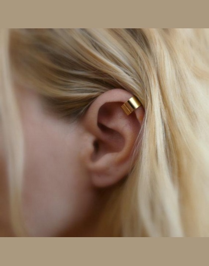 H: HYDE Nowy 1 pc Osobowości Klip Kolczyk Dla Kobiet Sliver & Gold Kolory Proste Ear Biżuteria Mody Punk biżuteria Hurtowych