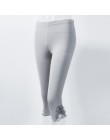 Gorące damskie Crop 3/4 długość legginsy ubrania Capri przycięte koronki lato modalne wysokiej jakości spodnie