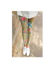CUHAKCI Graffiti legginsy kwiatowy wzór druku legginsy dla kobiet legginsy Houndstooth sprzedaż elastyczny projekt w stylu Vinta