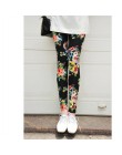 CUHAKCI Graffiti legginsy kwiatowy wzór druku legginsy dla kobiet legginsy Houndstooth sprzedaż elastyczny projekt w stylu Vinta