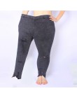 Yesello Plus rozmiar M-5XL lato Hole zgrywanie dżinsy damskie Jeggings fajne Denim wysokiej talii Skinny Jeans spodnie spodnie d