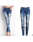 Nowe niebieskie dżinsy Pancil spodnie damskie wysokiej talii szczupłe z dziurami dżinsy dorywczo spodnie ze stretchem spodnie je