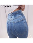 GCAROL Euro styl klasyczny kobiety wysoka talia Denim Jeans rocznika szczupła mama styl dżinsy rurki dżins wysokiej jakości spod
