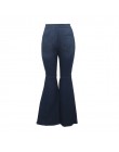 Tsuretobe Fashion Denim spodnie flare kobiety Retro porwane jeansy spodnie z szerokimi nogawkami Lady Casual spodnie z dzianiny 