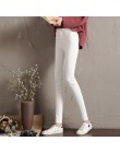 LYJMTDBK damskie białe spodnie ołówek spodnie 2019 wiosna i jesień przycisk kieszeń spodnie damskie wysokiej talii elastyczne st
