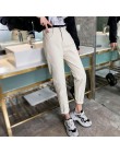 GCAROL 2019 wiosna jesień elastyczny pas Retro stare spodnie kostki długość pierwsza miłość luźne w stylu Vintage proste spodnie