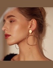 MESTILO Proste Trendy Złoty Sliver Kolor Geometria Duże Okrągłe Koło Kolczyki Dla Kobiet Mody Duży Hollow Upuść Kolczyki Biżuter