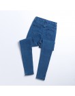 Nowy Slim Stretch wysokiej talii Skinny Jeans kobiet zarysowania noszone stóp w stylu Vintage czarny niebieskie spodnie ołówkowe