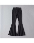 2019 wysokiej talii Stretch kobiet Flare damskie dżinsy typu boyfriend sprany dżins dżinsy dla mamy Plus rozmiar czarne szerokie