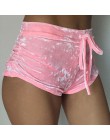 2017 kobiety różowy aksamitne szorty moda Sexy Bodycon treningu flanela krótki spodnie Feminino Pantalones Mujer Fitness miękkie