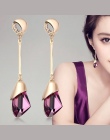 Klasyczne Eleganckie Długie Kolczyki Dla Kobiet Mody Geometria Kryształ Złoty Kolor Kropla Wody Kolczyk Brincos Bijoux Biżuteria