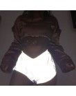 Noc światła odblaskowe spodenki kobiety Hip Hop błyszczące krótkie spodnie na co dzień szorty jednolity kolor niskiej talii elas