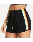 Lato koreański styl uliczny kobiet Rainbow drukuj Sport elastyczne krótkie spodnie gorąca sprzedaż plaża nosić wysokiej talii cz