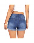 Krótkie spodnie niebieski 2019 kobiety spodnie niskiej talii myte zgrywanie dziura krótkie Mini Jeans spodnie jeansowe spodenki-