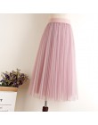 Tulle spódnice kobiet Midi plisowana spódnica czarny różowy tiul spódnica kobiet 2019 wiosna lato koreański elastyczna wysoka ta