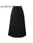 Aonibeier moda damska wysokiej talii plisowana jednolity kolor długość elastyczna spódnica promocje Lady czarny różowy, na co dz