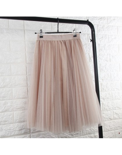 Spódnica dla kobiet damska tiulowa elastyczna wysoka talia plisowana długa modna