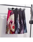 Modna elegancka spódnica damska midi plisowana na gumce w pasie do kostek oryginalny wzór kolorowa wysoki stan z podszewką