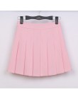 2018 nowa wiosna wysokiej talii piłka plisowana spódnica Harajuku spódniczki dżinsowe solidna linia sailor spódnica Plus rozmiar