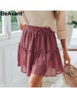 BeAvant Boho lato plisowana mini spódnice kobiet wysoka talia polka dot krótka spódnica różowy linii floral wydrukowano wzburzyć