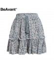 BeAvant Boho lato plisowana mini spódnice kobiet wysoka talia polka dot krótka spódnica różowy linii floral wydrukowano wzburzyć