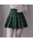 Plus rozmiar Harajuku krótka spódnica nowy koreański Plaid spódnica kobiet zamek wysokiej talii szkoła dziewczyna plisowana spód