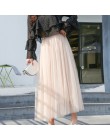 Spódnica Vintage damska elastyczna wysoka talia tiulowa długa plisowana