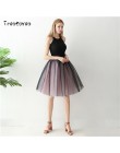 Gothic 5 warstw 65 cm Mix kolorów Tutu Tulle spódnica kobiety Streetwear wysokiej talii plisowane spódnice midi spudniczki jupit