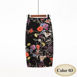 Moda wiosna lato styl spódnica ołówkowa kobiet wysokiej talii zielone spódnice w stylu Vintage elegancki Bodycon kwiatowy Print 