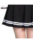 ALSOTO moda lato w stylu kobiet spódnica jednolity kolor Sexy wysokiej talii plisowana spódnica czarny koreański wersja Mini lin