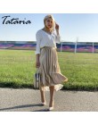 Tataria Polka Dot plisowana spódnica aksamitna wysokiej zwężone długie spódnice damskie Maxi spódnica kobiety spódnice moda 2019
